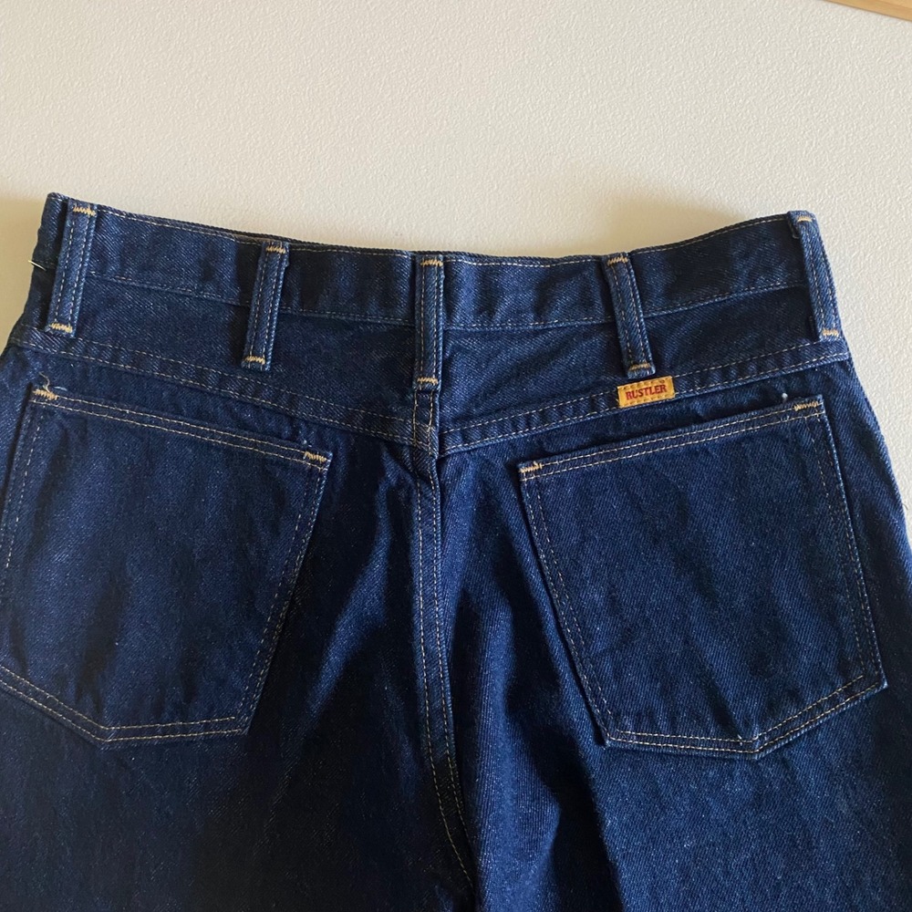 Rustler Denim Men's Jeans 32x30 Made USA Dark Wash Straight Leg Cotton Vintage - Picture 7 of 11